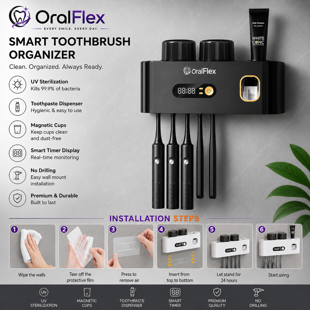 OralFlex Smart Toothbrush Organiser